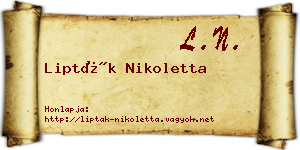 Lipták Nikoletta névjegykártya